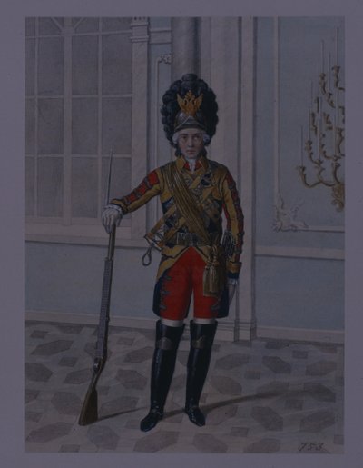 1764-1796年、1840年代初頭にライフガード騎兵連隊の将校 作： Mikhail Ivanovich Terebenev