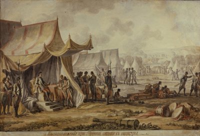 プルース川でのピーター1世、1804年 作： Mikhail Matveevich Ivanov