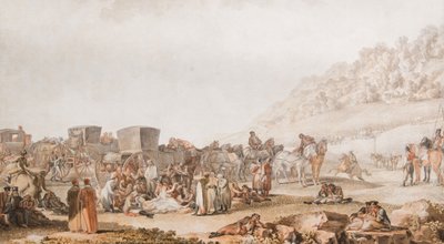 ベッサラビアの草原でのグリゴリポチョムキン王子の死、1791年。 作： Mikhail Matveevich Ivanov