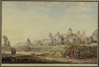ベンダーの要塞の眺め、1790 作： Mikhail Matveevich Ivanov