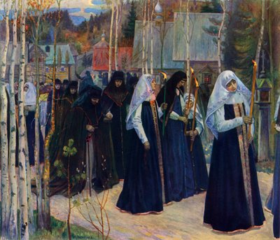 「ベールを取った後」、1898年、1965年。 作： Mikhail Nesterov