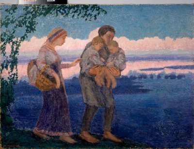 夕方の帰郷 - ミハイル・ニコラエヴィチ・ヤコブレフ (1880-1942) の絵画、キャンバスに油彩 作： Mikhail Nikolayevich Yakovlev