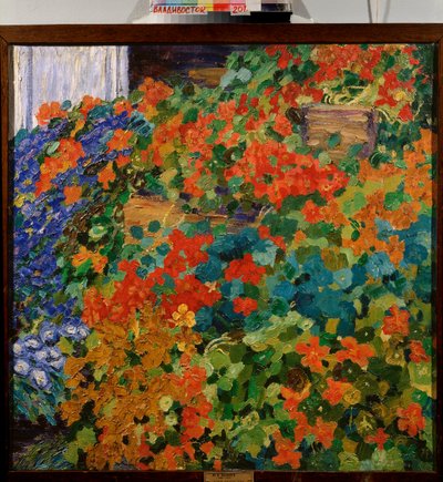 8 月の絨毯 - ミハイル・ニコラエヴィッチ・ヤコブレフ (1880-1942) の絵画、キャンバスに油彩 作： Mikhail Nikolayevich Yakovlev