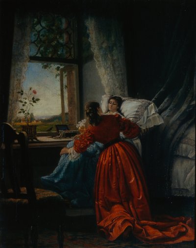 病人を訪問、1885 作： Mikhail Petrovich Klodt Baron
