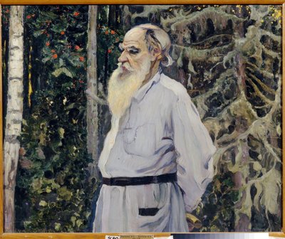 作家レオン N. トルストイ (1828-1910) の肖像 (作者レオ N. トルストイの肖像)。 Mikhail Vasilyevich Nesterov (1862-1942) の絵画、キャンバスに油彩 作： Mikhail Vasilievich Nesterov