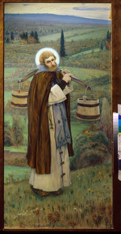 聖セルギウス「耕作 作： Mikhail Vasilievich Nesterov