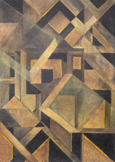 結晶形の抽象的な構成、c。 1920年。 作： Mikhail Vasilyevich Matyushin
