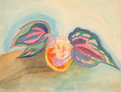 植物のある静物、c。 1920年。 作： Mikhail Vasilyevich Matyushin