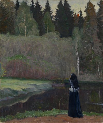 ナイチンゲールは歌う、1918 作： Mikhail Vasilievich Nesterov