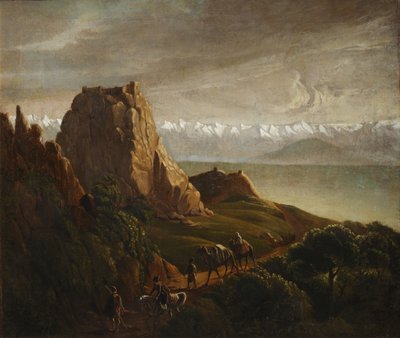 ラクダのいる白人の風景、1837-1838 作： Mikhail Yuryevich Lermontov