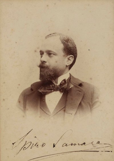 作曲家スピリドン・サマラスの肖像、1861～1917年、1894年頃。 作： Milano . Guigoni and Bossi