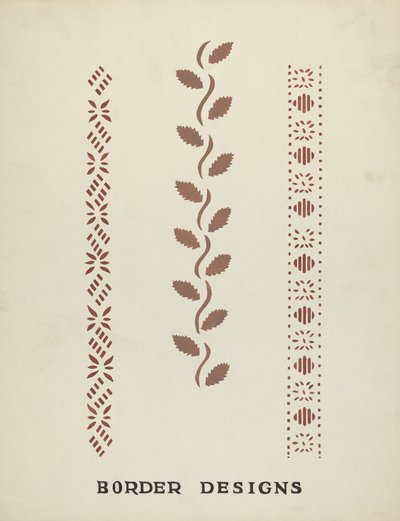 提案されたポートフォリオ「Maine Wall Stencils」のボーダーデザイン 作： Mildred E. Bent