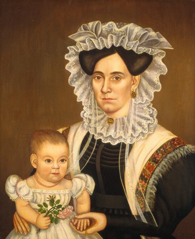 アフィア・ソールズベリー・リッチとベイビー・エドワード、c. 1833年。 作： Milton W. Hopkins
