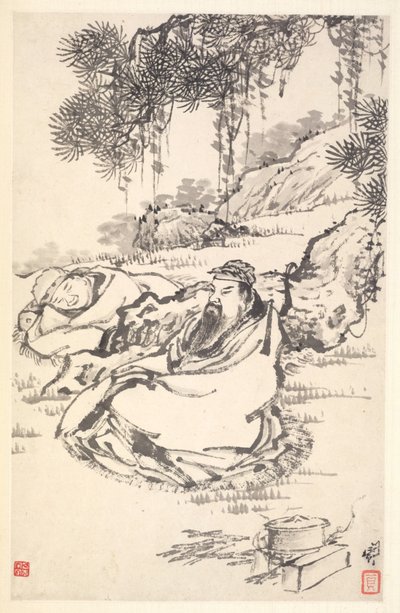 Lu Tong and Servant、1788。 作： Min Zhen