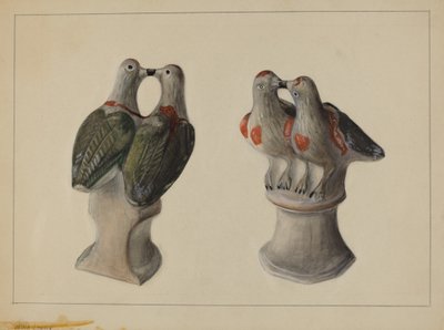 Chalkware Lovebirds、c。 1937年。 作： Mina Lowry