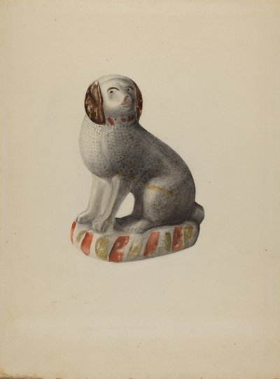 Pa. ドイツの犬の置物、c. 1937年。 作： Mina Lowry