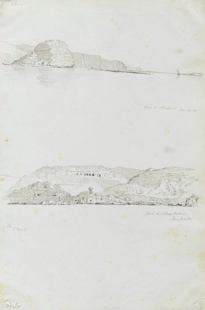 ナイル川（第3景、第4景、ゲベル・エル・フェダ） 作： Miner Kilbourne Kellogg