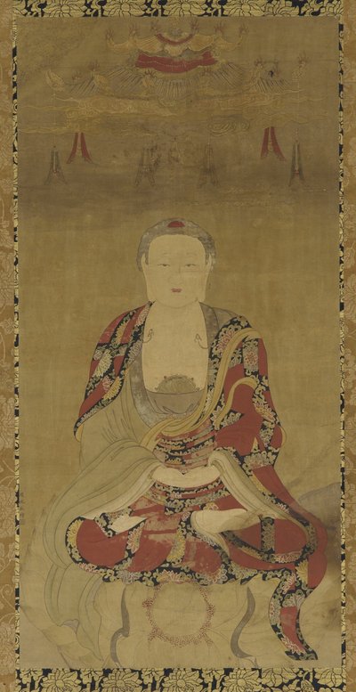ディヤーニーブッダ（紙に墨と色） 作： Ming Dynasty Chinese School