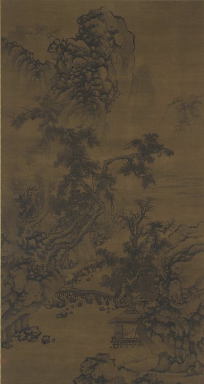 リバーサイドパビリオンで松を聴く 作： Ming Dynasty Chinese School