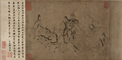 羅川のニンフ（紙にインク） 作： Ming Dynasty Chinese School