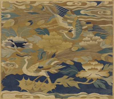 フェニックスとシャクヤク、14〜15世紀（シルクタペストリー） 作： Ming Dynasty Chinese School