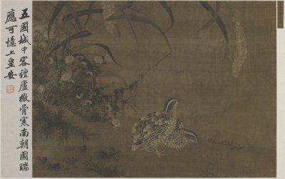 ウズラとキビ 作： Ming Dynasty Chinese School