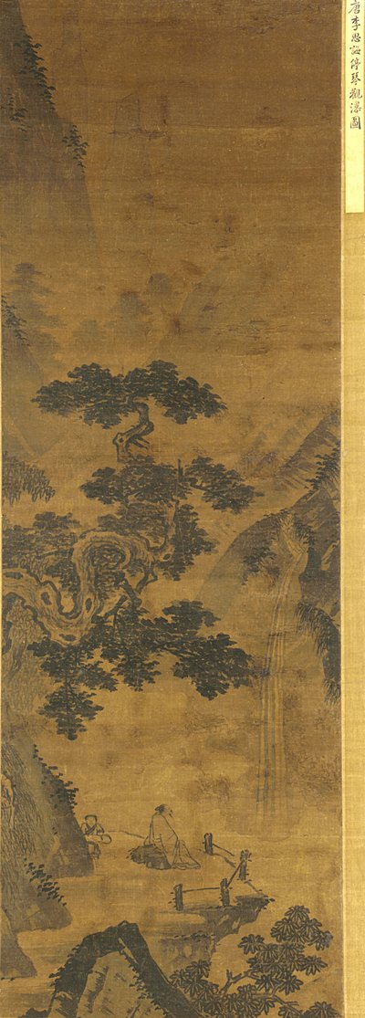 滝を見るためにジターを止める 作： Ming Dynasty Chinese School