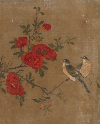 鳥と花の10枚の写真（シルクの色） 作： Ming Dynasty Chinese School