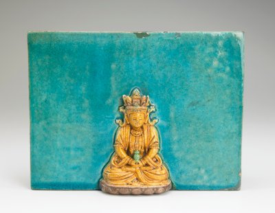 阿弥陀如来坐像タイル（陶製 作： Ming Dynasty Chinese School