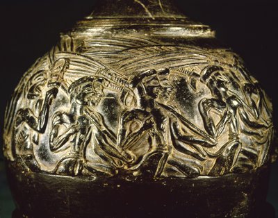アギア・トリアダ出土の収穫人の壺、紀元前1550～1500年頃（ステアタイト 作： Minoan
