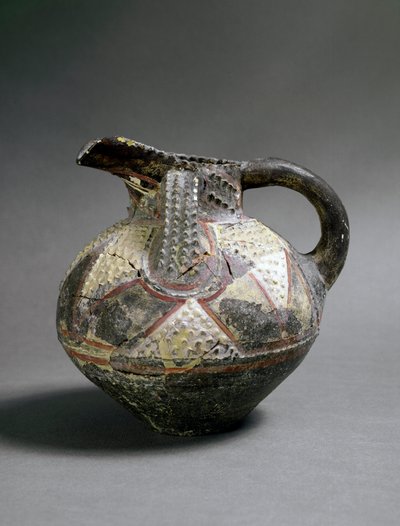 ミノア美術：バルボティン・スタイルの陶製花瓶。アギア・トリアダ（Hagia Triada）から。紀元前1500年頃。ディム。15.5 cm Heraklion, archeological museum 作： Minoan