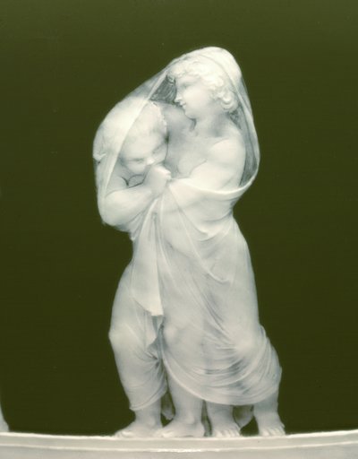花瓶のペアからの詳細、「Les alteres y les frileux」、1879年 作： Mintons Ltd
