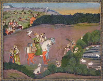 スルタンバズバハドゥルとルプマティ、1735年頃 作： Mir Kalan Khan