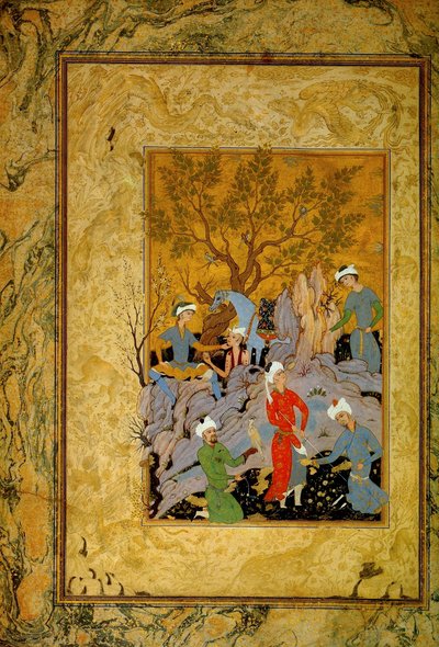 「山の王子様のホーキング パーティー」、c1575。 作： Mirza 