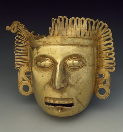 胸筋マスケット、後古典期、1350〜1521年頃（金） 作： Mixtec Mixtec