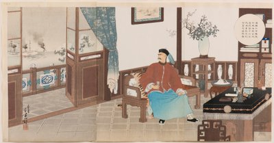 威海衛で大破した中国北洋艦隊の丁如昌提督が公邸で自害 作： Mizuno Toshikata