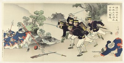 チンチョン地域では、5人の軍事技術者が100人以上の中国兵を追放 珍撰地法に共明の日本公平新平百四人激体 作： Mizuno Toshikata