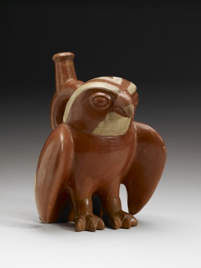ホーク船、西暦200〜450年（スリップ付き陶器） 作： Moche Moche