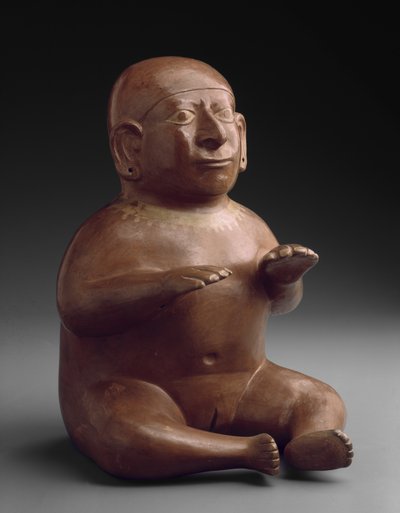 着席した女性の肖像船 作： Moche Moche