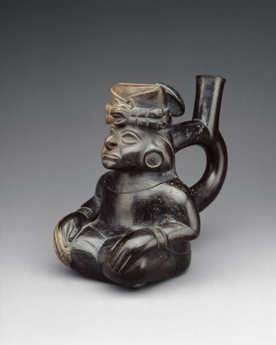 坐像瓶 2～5世紀 陶製 作： Moche Moche