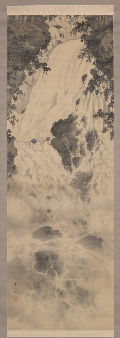 滝 作： Mochizuki Gyokusen