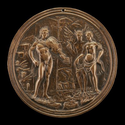 15世紀後半から16世紀初頭のエウリュディケーを贖うオルフェウス。 作： Moderno