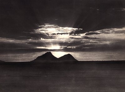 ファシズムの時代に帝国を築く。アブ・ガメル山、1936年09月05日（モノクロ写真 作： Modestino Baldinetti