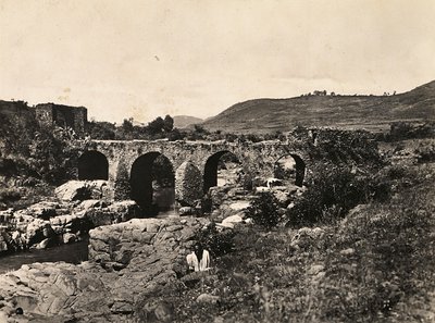 ファシズムの時代に帝国を築く。エチオピア、ゴンダールのポルトガル橋、1936年9月5日（モノクロ写真 作： Modestino Baldinetti