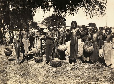 ファシストの時代に帝国を築く：クナマの水の担い手たち 1936年09月05日（モノクロ写真 作： Modestino Baldinetti