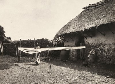 ファシストの時代に帝国を築く：織物の準備、1936年05月09日（モノクロ写真 作： Modestino Baldinetti