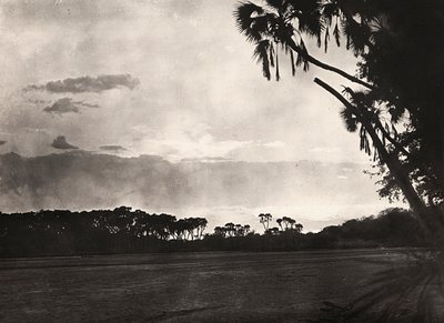 ファシズムの時代に帝国を築く：ガスクの夕日、1936年09月05日（モノクロ写真 作： Modestino Baldinetti