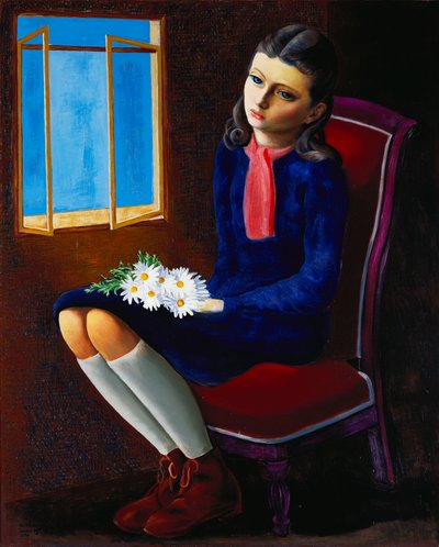 マルグリットと座る少女 作： Moise Kisling