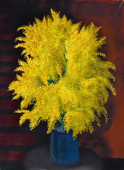 ミモザの花束 1930年頃 油彩・キャンバス 作： Moise Kisling