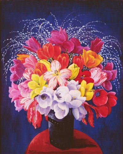 チューリップの花束（油彩・キャンバス） 作： Moise Kisling